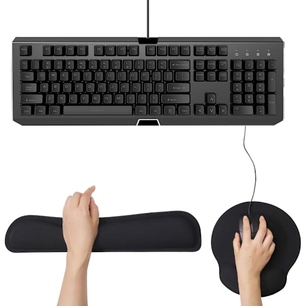 Ergonomisk musmatta och handledsstöd för tangentbord, handledsstöd i minnesskum