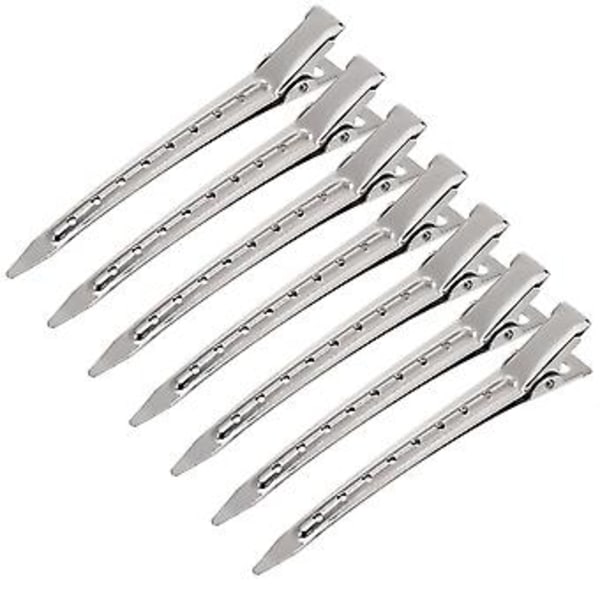 JUSCH 3,5 tum Anka Näbb Hårclips Metall Alligator Lockar Clips Sektionering Clips med Hål (24 stycken),WZ-470R