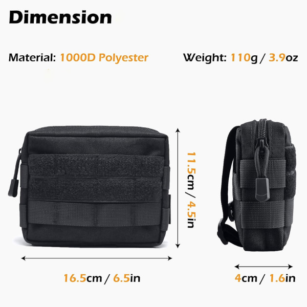 Tactical Pouch EDC Pouch Multifunctional Military Belt Bag for Hiking Travel Outdoor Sport