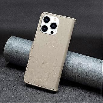 För iPhone 15 Pro Plånbok PU Läder Mobiltelefonfodral Telefon Flip Stativfodral med Rem (Stil A)