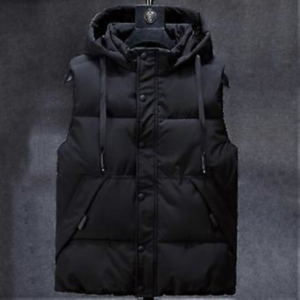 Plus Size L-7XL Efterår Vinter Herre Vest Hætte Ny Casual Ærmeløse Jakker Til Mænd Varme Parkaer (6XL blå)