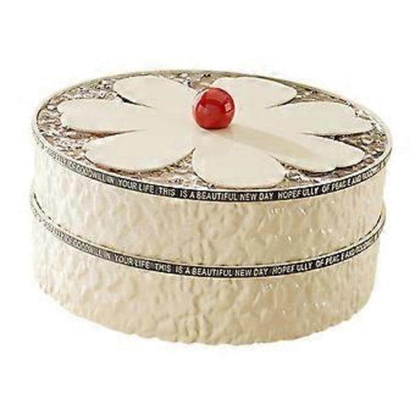 Delad Serveringsbricka med Lock Serveringsfat Multifunktionell Organizer Dammtät Matförvaringsbehållare för Snacks Dessert (2 lager)