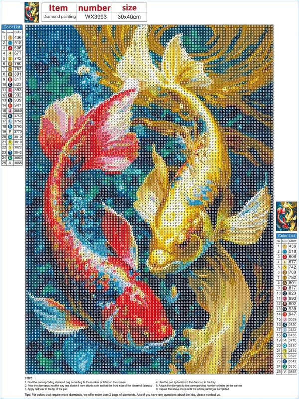 30x40cm DIY Guldmaleri Diamantkunst Sæt til Voksne, Diamant Maleri