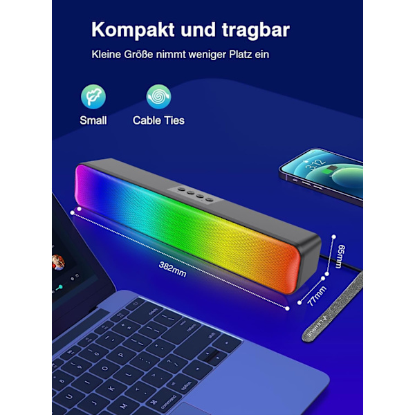 TV-lydplanke, Bluetooth-lydplanke, bærbar lydplanke for TV og PC,