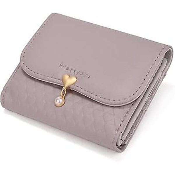 Damer Plånböcker Trifold Billfold Kreditkortshållare Kontanter Myntficka Hjärta Prägling PU Läder
