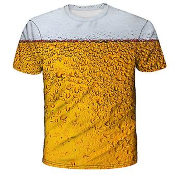 Herre 3D Grafik Sjov Øl T-shirt med Print, Kortærmet Mode Streetwear T-shirts med Design, 100% Ny (4XL)