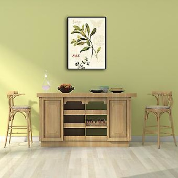Wekity Blad och Text Väggkonst Canvas Print Poster, Enkel Retro Naturkonst Bläckteckning Dekoration för Hem Vardagsrum Sovrum Kontor (Set om 3 Oinramade, 2