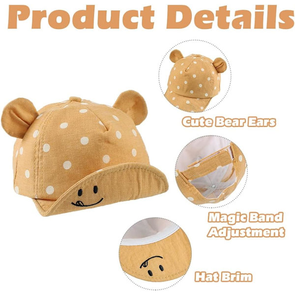 Bomull Baby Cap for Girl Boy Child Solhatt Justerbar Cap Spring