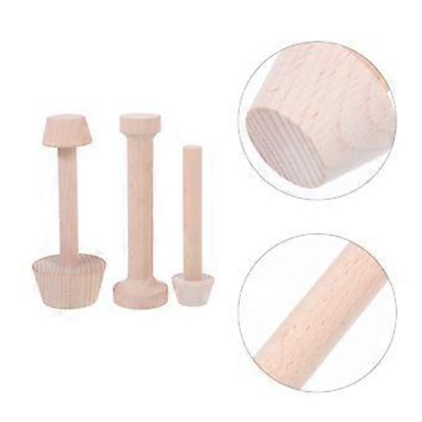 3 st Trä Äggtarteformar Non-stick Mini Liten Paj Muffin Bakform Bakredskap