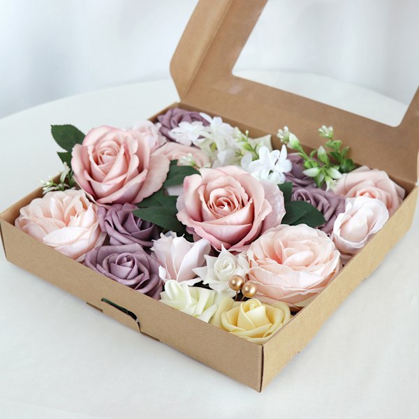 (Mauve Pink Peony) Kunstige Blomster Falske Bryllupsblomster Kam