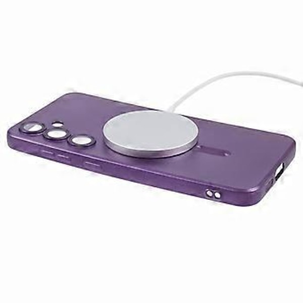 Samsung Galaxy S24+ -kotelo, jossa on linssin suojakalvo, MagSafe-yhteensopiva kumipinnoitettu TPU-puhelimen suojakotelo (tyyli C)