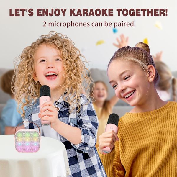 Trådlös barnkaraokemikrofon med 2 mikrofoner, bärbar Bluetooth