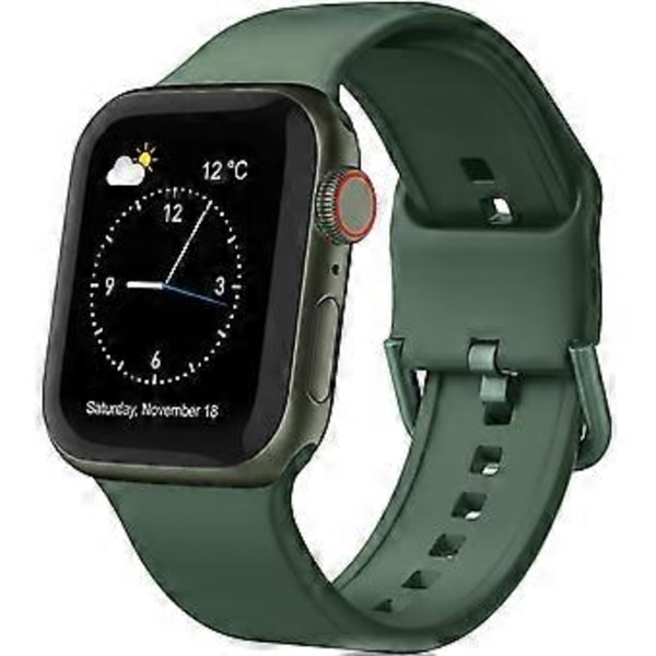 Kompatibel med Apple Watch Band 41mm 40mm 38mm, Mjuk Silikon Sport Armband Ersättningsrem med Klassiskt Spänne för iWatch Serie SE 7 6 5 4 3 2