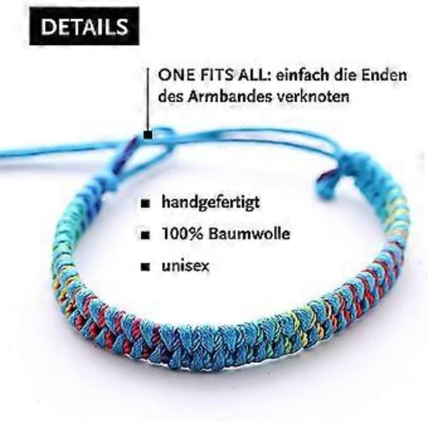12 Värikästä Unisex Ystävyysranneketta Partner rannekorut malli selectionsky blue( VÄRI 2)