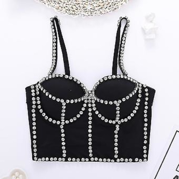 Kvinders Push-Up BH Bier Crop Top til Kvinder Korset Tank Vest (40C)
