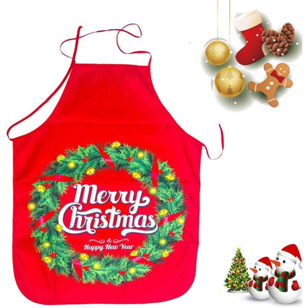 Jul Förkläde, Tryckt Förkläde, Kreativt Förkläde, Vuxen Kockförkläde