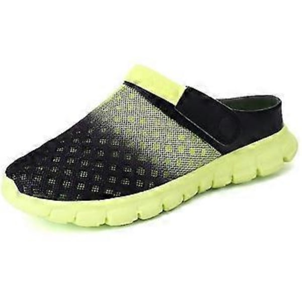 hmwy-herre dame hjemmesko træsko mules sandaler flip flop sko (44 Sort Grøn)