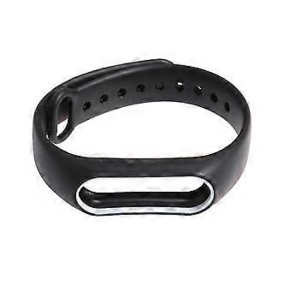 Kaksivärinen lisävaruste Pulseira ranneke Vaihto silikoni ranneke Miband 2 Xiaomi 2 älykäs rannekoru (musta ja valkoinen)