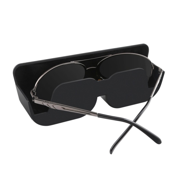 Bilsolglasögon förvaringsbox och solskyddsklämma Glasögonhållare, läder case Hållare Bil