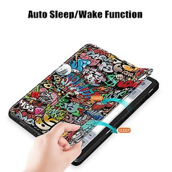 3-taittuva PC-tabletin suojakotelo Samsung Galaxy Tab A9+:lle (Graffiti)