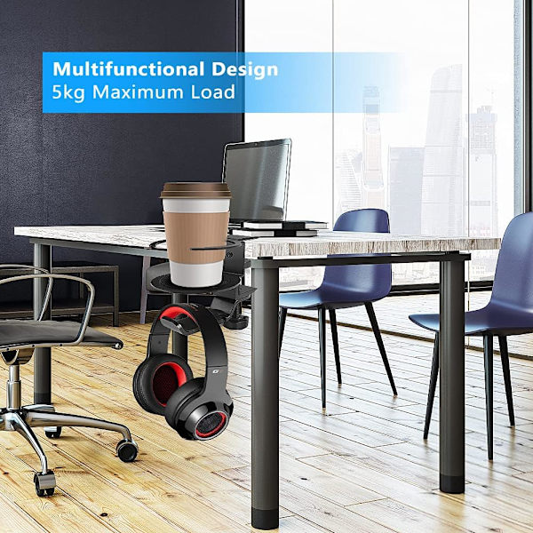 Hörlurshållare 360° Rotation Hörlursstöd Aluminium Gaming Headset Hållare Skrivbord Headset Hållare