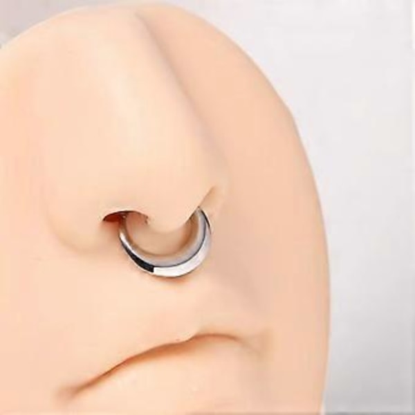 Chic Rostfritt Stål Segment Näsa Brosk Hoop Eleganta Näsringar Trendig Näsring för Fest Bröllop Daglig Användning(1.2 8mm Guld)