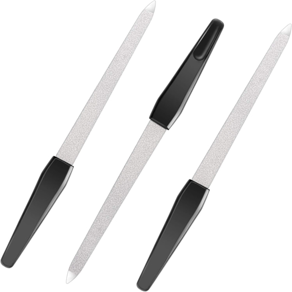3-pack Safir Nagelfil Metall Nagelfil Nagelbuffer Plast Lo