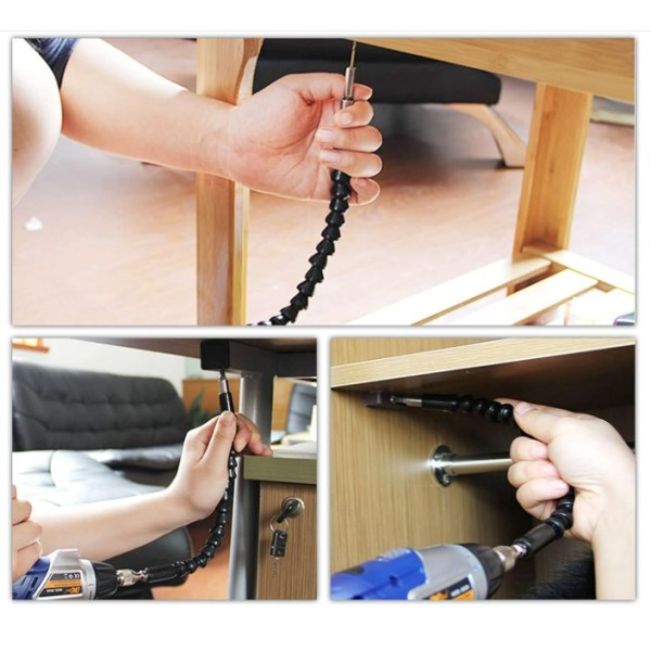 Flexibel axel - Flexibel elektrisk borrmaskin och skruvmejsel - Magnetisk 360° kardanförlängning 295mm w
