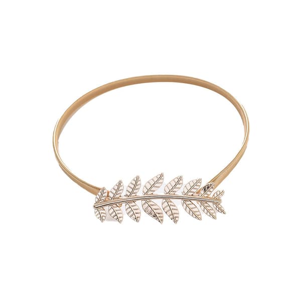 2-delad blad design i guld och silver, enkel och elegant, med