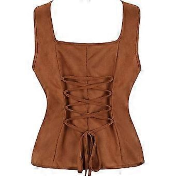 Naisten merirosvo punk -liivi korsetti Cosplay-liivi (XL Viininpunainen)