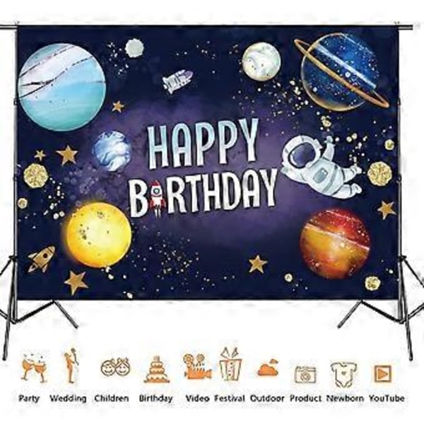 7x5ft Avaruus Tausta Poika Avaruusteemainen Tausta Banneri Galaksi Astronautti Syntymäpäiväjuhlat Koriste Poika Sininen Planeetta Raketit Tarvikkeet Valokuvaus