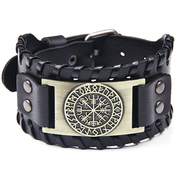 Pirat Vintage Armbånd Kompass Menn Bredt Armbånd Lær Armbånd