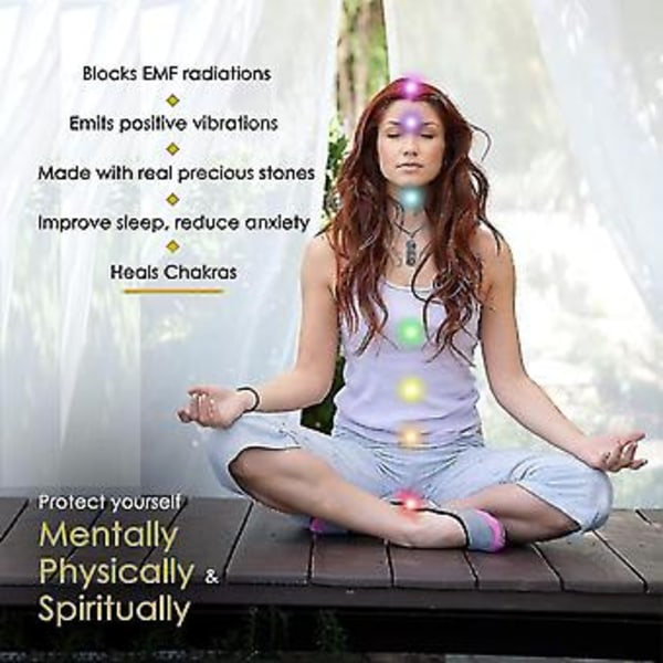 Halskæde med 7 Chakra Healing Krystaller Vedhæng, Natursten Halskæde ( )