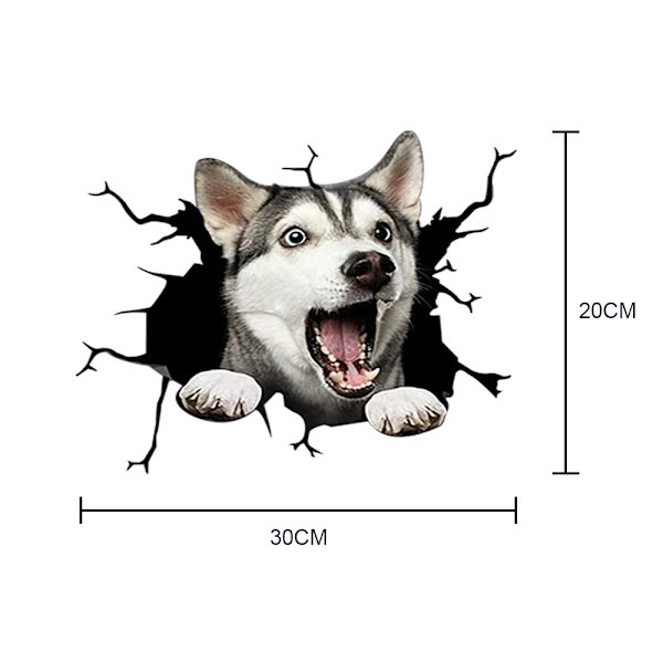 Blå drøm 2 stk Vinyl Dyr Bil Klistremerke Husky Ch