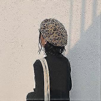 Baret Fransk Kunstner Leopard Baret Damer Kvinder Efterår Vinter Hat Justerbar