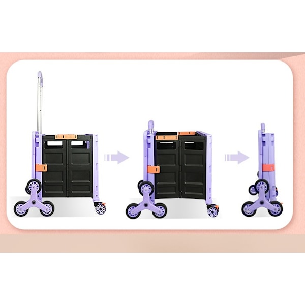 Sammenklappelig med hjul, 54L/45KG Multifunktionel og holdbar stor kapacitet Utility Cart med Teleskop