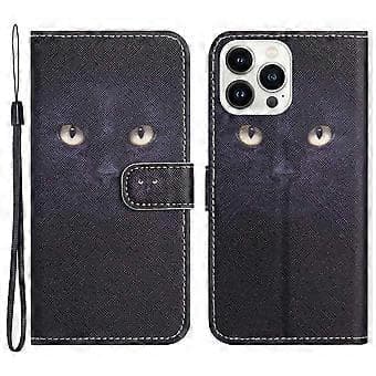 For iPhone 15 Pro Max Lommebokveske PU-skinn 3D-mønstertrykk Stativ Telefondeksel (Stil E)