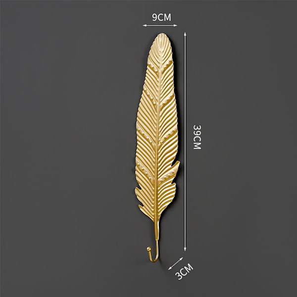 B-Sæt med 4 dekorative jern ginkgo blad kroge moderne vægmonteret