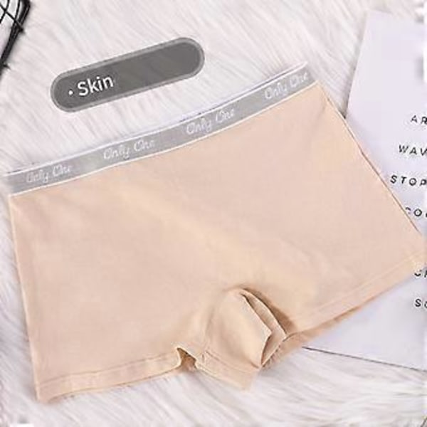 Damebomullsbokser Shorts Stretchy Anti-Chafing Ultra Myke Boy Shorts Truser No Show Dame Boyshort (XL Hudfarge)