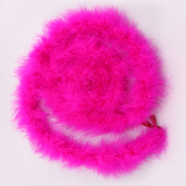 Fluffy Feather Boa Craft Decoration 2M Lang - rosa rød