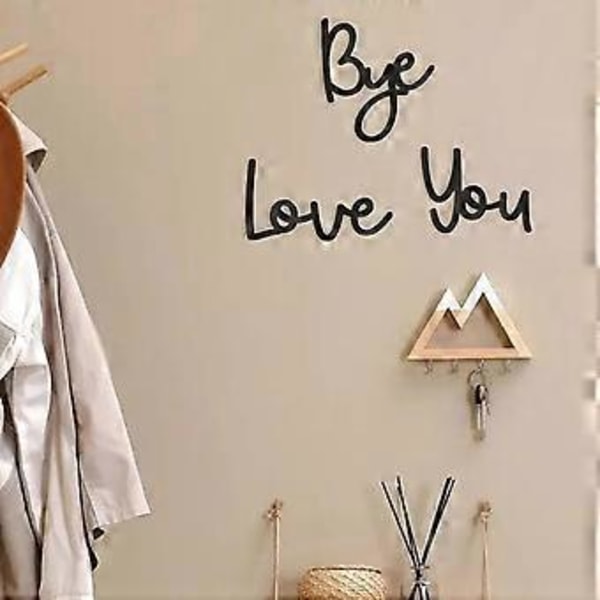 Love You Bye Seinäkoriste Sisustus Olohuone Makuuhuone Eteinen 3D Kirjain Rakkaus Sydän Ovenpäällinen Seinätaide Koriste Ornamentti