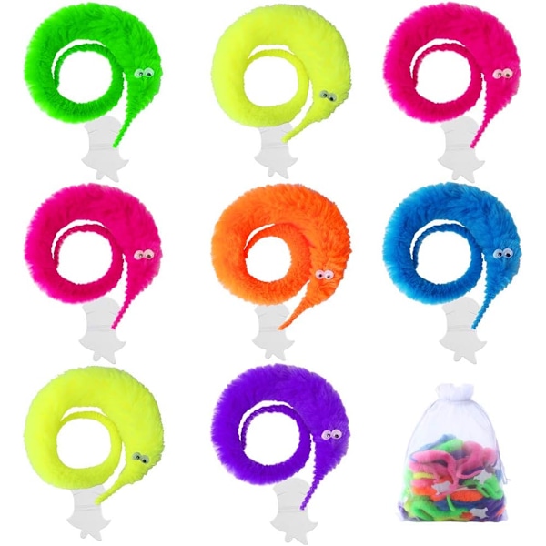 8-pack Magic Worm Toys Twist Twist Plyschmaskar för Karneval K