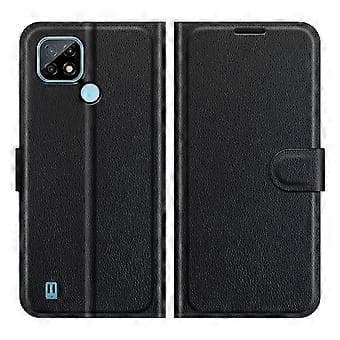 Pengepung Design Læder Telefon Case Folio Flip Cover med Stativ til Realme C21