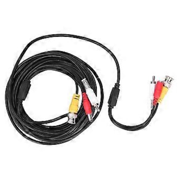 Bærbar CCTV-kabel 3-i-1 Video Audio Strømkabel BNC+RCA+DC-stik til DVR-overvågningssystem (10m 32.8ft)
