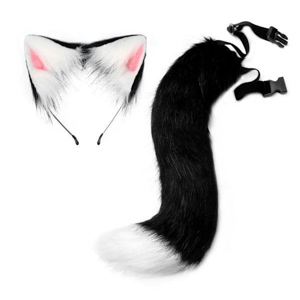 Halloween cos simulation fox plush tail costume accessories beast tail cat ear hair band headdress