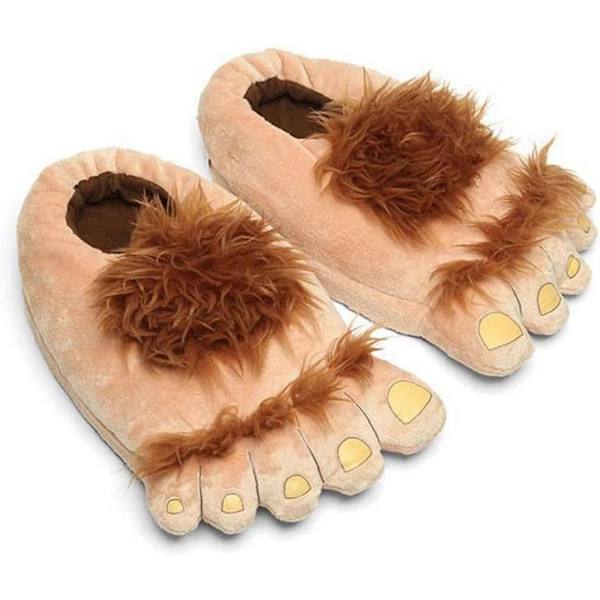 Eventyrlige Nyhed Vinter Plys Tøfler Store Fødder Tøfler Kreative Bigfoot Varme Sko Hobbit Vinter