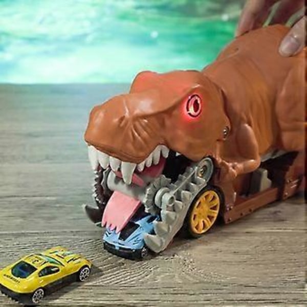 Dinosaur-Krokodille-Haj Lastbil med Lys og Brøl Lyde Dinosaur Legetøj (Krokodille. -10 biler)