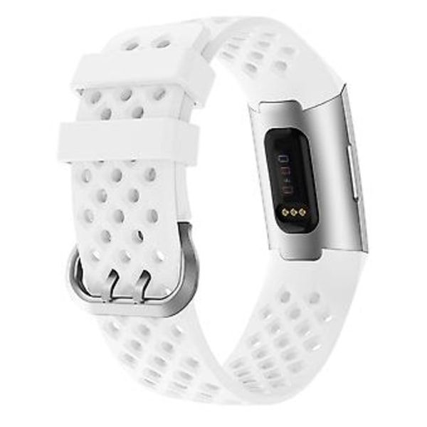 For Fitbit Charge 3 / 4 Hult Silikonrem (Hvit)