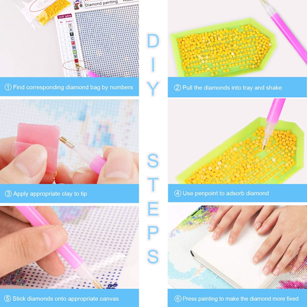 Diamantmålning, 5D DIY Diamant Komplett Katt, Diamantmålning