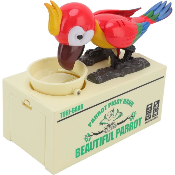 Hungry Parrot Spargris, elektronisk spargris, söt automatisk flygande spargris papegoja E